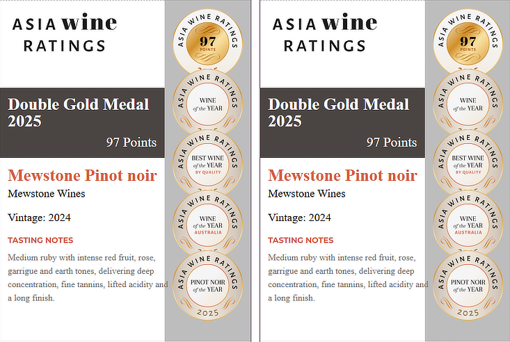 Asia Wine Ratings Shelf Talker
